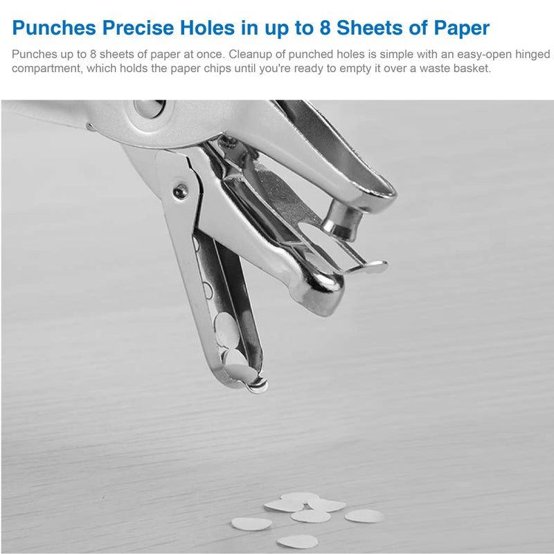 Jeemitery 1/8 Inch Small Mini Tiny Shaped Circle Metal Single Handheld Hole Paper Punch Punchers with 8 Sheet Punch Capacity for Tags Clothing Ticket - Image 4